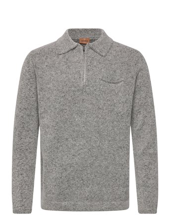 Mmgryan Soft Zip Polo Pullover Grey Mos Mosh Gallery