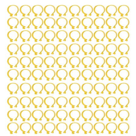 100 kpl kanarenkan renkaita uudelleenkäytettäviä muovisia ankkajalka renkaita pidikkeitä kanojen ankojen hanhien kasvatukseen keltainen 16mm/0.63in