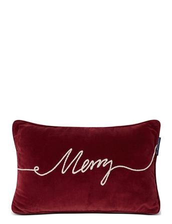 Merry Cotton Velvet Pillow Home Textiles Cushions & Blankets Cushions Rød Lexington Home