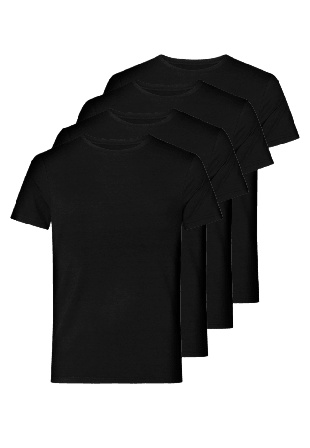 Resteröds Bambu, T-shirt, 4-pack, Svart Underlinnen & t-shirts Herr S