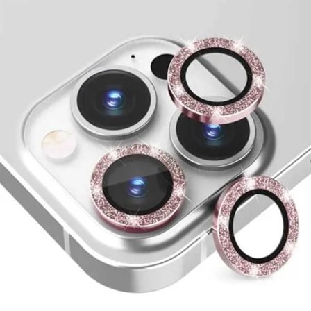 iPhone 13 Pro/13 Pro Max Lens Cover Bling Glitter Pink