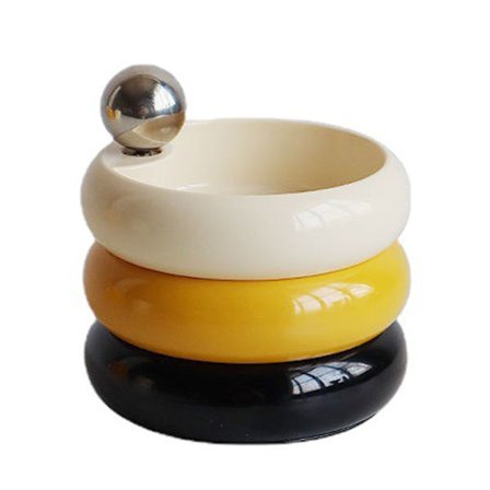 Roterende smykkeskrin i melamin, multifunktionel, med flere lag, til opbevaring af smykker, øreringe og halskæder, trefarvet