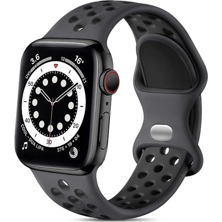 Sportband kompatibel med Apple Watch-band 38 mm 40 mm 41 mm för kvinnor och män, mjukt silikonandningsbart armband