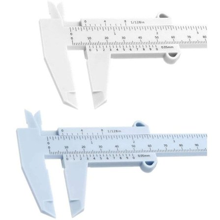 Tomme 150mm Mini Plast Skyvelære Dobbel Skala Skyvelære Måleverktøy for Trearbeid, Student, Smykkemåling, etc. (Hvit & Blå)