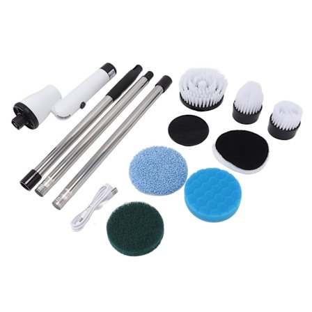 Sähköinen pyörivä pesuharja pitkällä varrella, johdoton, sisäänvedettävä, tehokas puhdistusharja kylpyhuoneen lattialaatoille