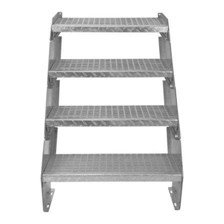 Risttrappe med 4 trin 600x 240mm Galvaniseret stål DIN 24537 EN ISO 146