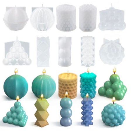 2 molds 3D DIY ljus silikon form form