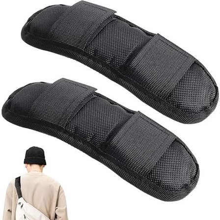 2-pak skulderremspuder 22x7,5 cm fortykkede skulderremspuder rygsæk skulderpuder skulderpuder aftagelige skulderpuder til skulder sort