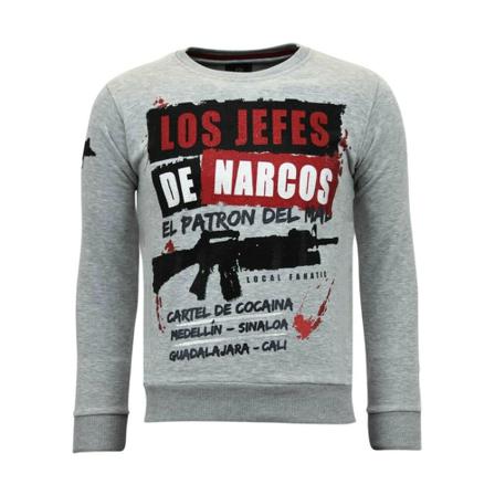 Local Fanatic Exklusiv - Los Jefes The Narcos - 11-6382G grå, Herr Tröjor, Herr, Storlek: M