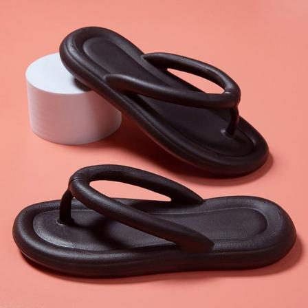 Flip flops til kvinder - Komfortable, bløde og afslappede strandtøfler Black 38-39 yards