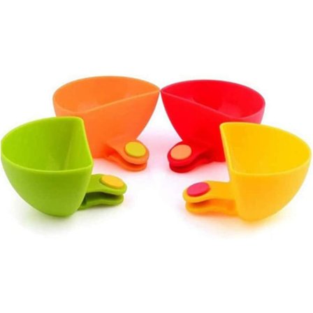 Tallerkenschålsklemmer Sauce Dip Skåle Plade Greb Klip Plastik Smagsgivende Krydderi Skål