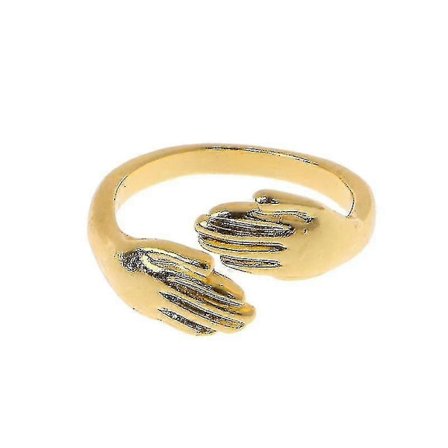 Ge Dig en Kram Ring Justerbar Varm Omfamning Löfte Vigselring Hand i Hand Ring