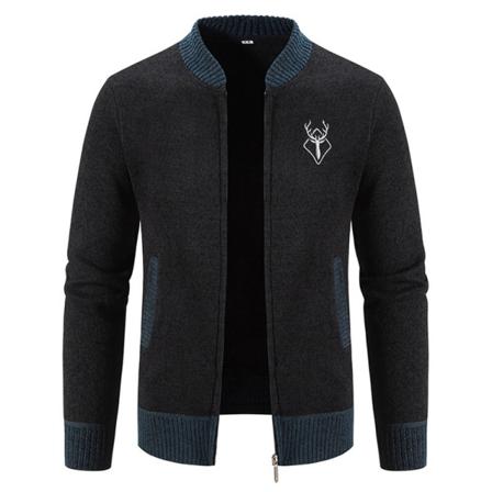 Damtröja stickad cardigan varmjacka Black L