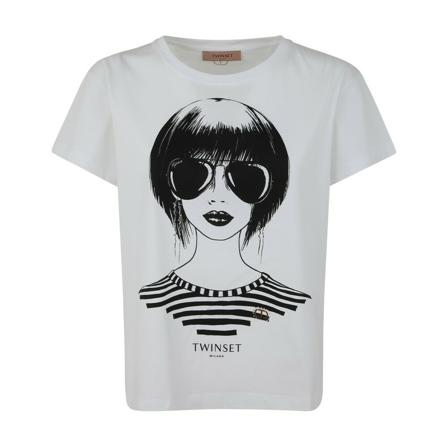 Twinset, T-Shirts Wit, Dames, Maat:S