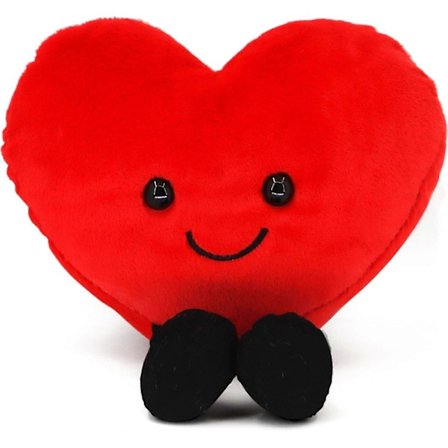 Hjärta Kudde för Alla Hjärtans Dag, Söt Röd Kärlekskudde Plyschleksak, Alla Hjärtans Dag Presenter för Flickor och Pojkar (18 cm)