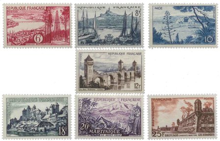 Frankrig 1955 - YT 1036-1042 - Postfrisk
