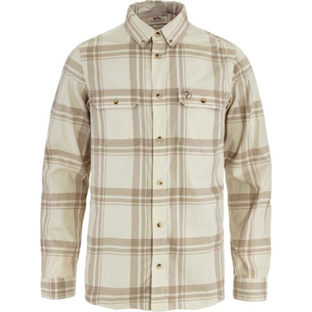 Fjällräven Men's Övik Lite Flannel Shirt T-Shirt in Chalk White/Fossil | Size: XS, Organic Cotton