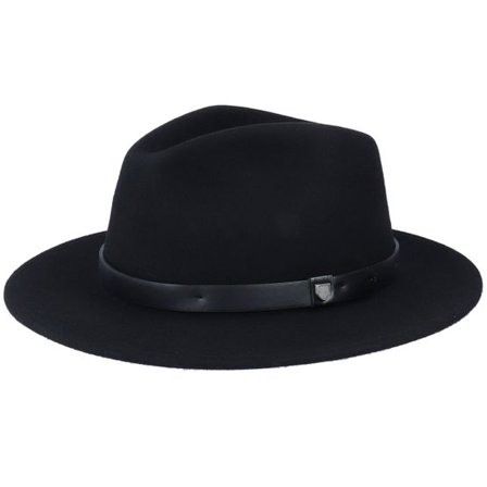 Brixton - Svart fedora Hatt - Messer Black/Black Fedora @ Hatstore