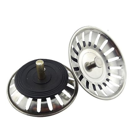 2 stk. Universal Kurv Si 8cm Rustfrit Stål Køkkenvask Filter Vask Stop Hy