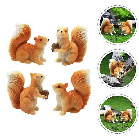 4 kpl orava koristeet pieni orava eläin figuriinit oravat