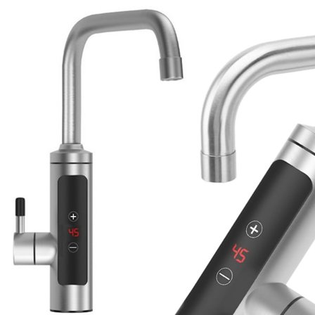 Elektrisk genomströmmande varmvattenberedare lcd köksblandare 3000w