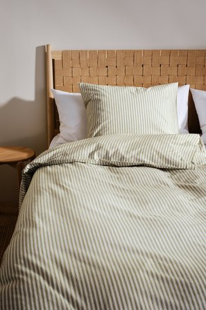 Jotex - Dynetrekk Økologisk Grønn/hvit - ESSA - Kjøp Sengesett hos Jotex