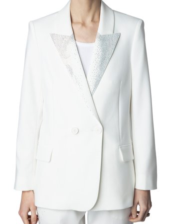 Zadig & Voltaire Visit Tailleur Strass Rain - White - 38