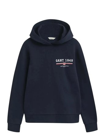 GANT Reg Graphic Hoodie - Navy - M