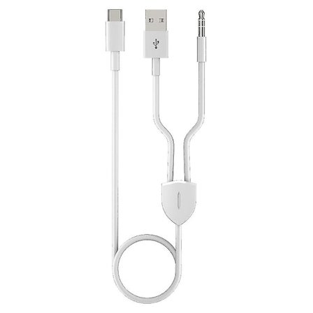 2-i-1 Type-C Bilstereo-kabel 1 Dela 2 Type C till USB A 3,5 mm Aux-kabel