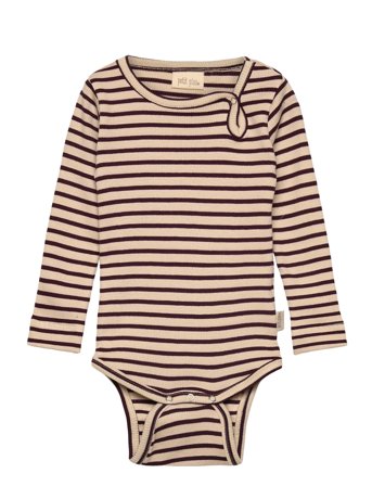 Petit Piao Body L/S Modal Striped - Cream - 86