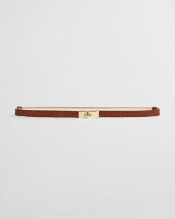 GANT Damen Gürtel mit Drehverschluss in Kroko-Optik (ONE SIZE) Kognak