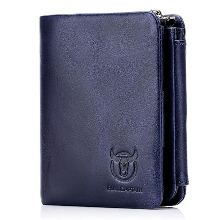 Plånbok i tre delar i toppskiktsläder för män, kort, foto och kontanter