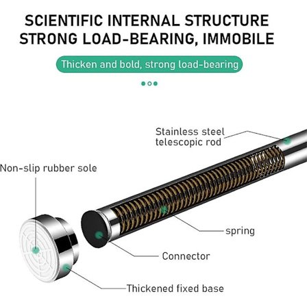 Teleskopisk klesstang for hjemmet uten boring, justerbar lengde