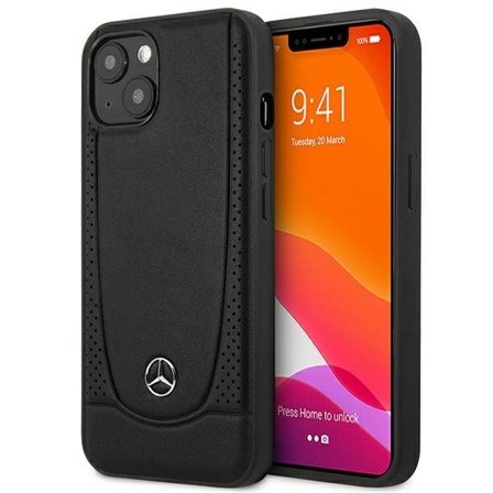 Mercedes MEHCP14MARMBK iPhone 14 Plus 6,7 "svart / svart hardcase Leather Urban