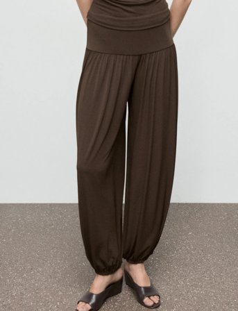 Mango Balloon Trousers With Elastic Waist - Brown - L