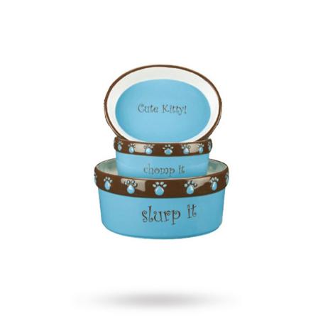 Cutie Paw Oval Dishes - Kitty Blue - Hurtta, Julius-k9, Fuzzyard, Flexi, Ruffwear, Petstudio, Casual Canine, Dog is Good mm. på Doggie.se
