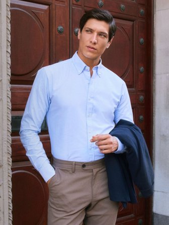 John Henric Men's Light Blue Oxford Shirt Size 38