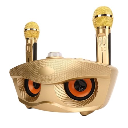 Bærbar Bluetooth-høyttaler Karaoke-maskin med 2 trådløse mikrofoner Hjemmestil KTV SD306 Mikrofon