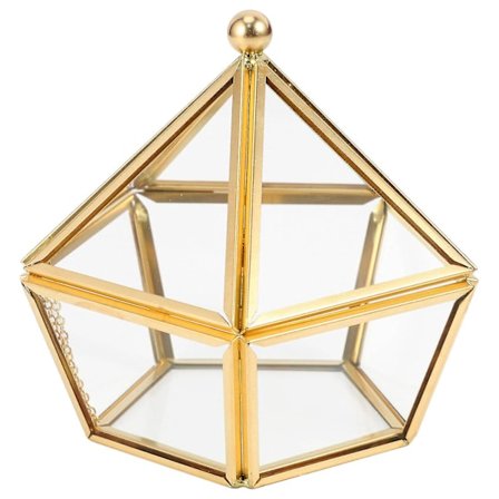 Glas Ringæske Bryllups Smykkeæske Blomst Glasdæksel