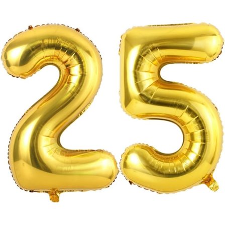 34 tommer digital ballon 25/52 guld oppustelig fødselsdagsalder ballon