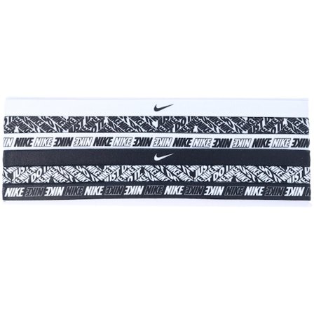 Nike - White headband Lue - 6 Pack Black/White Print Headbands @ Hatstore