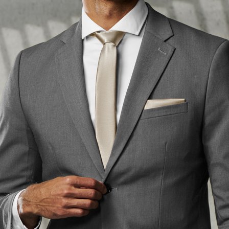 Glänzende Champagnerfarbene Basic Krawatte 6 cm für Männer - Schmale Krawatten