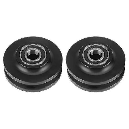 Skydedørsrulle, sæt med 2 nylonruller med riller, skydedørsrulle lade dørhjul skab kabinet hjul (LGL)