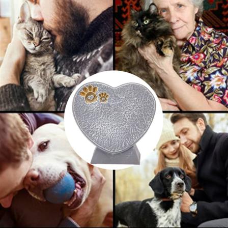 Hjerteformet gravstein for dyr, DIY-harpiks, minnestein for hund og kjæledyr, utendørs dekorasjon for gårdsplass, ornamenter, stående stein, grå