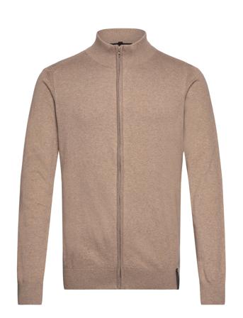 Inchancellor Knitwear Full Zip Jumpers Beige INDICODE*Betinget Tilbud