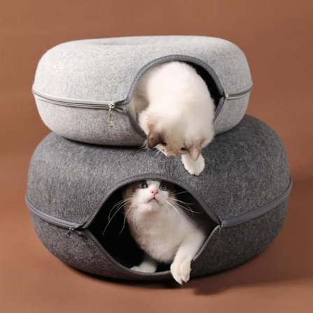 Cat Nest Cat Tunnel Donut BLÅ V