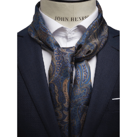 John Henric Silk Scarf Paisley Kostymtillbehör Herr ONESIZE