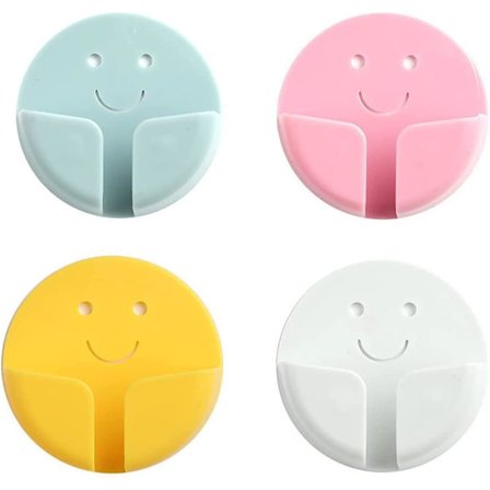 4-pack plastkrokar med lim, krokhållare utan hål, pluggkrok Superlimhållare Borrfri sockelfäste Väggfäste Passform