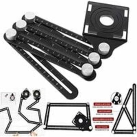 Multi-vinkel Måler Lineal, Angleizer Mønster Værktøj Multi-mønster Foldbar Måleværktøj