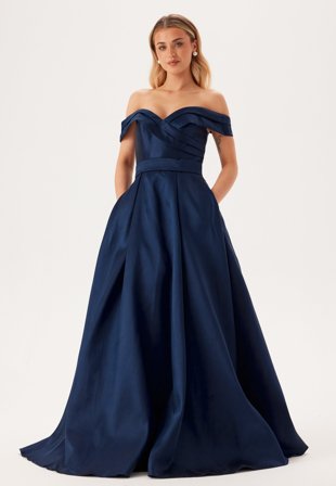 Christian Koehlert - Mikado Evening Dress With Carmen Sleeves - 36